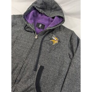 NFL Pro Line Minnesota Vikings Sherpa Lined Zip Up Hoodie Oversized Mens Large